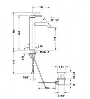 MONOMANDO LAVABO CAÑO ALTO C.1 DURAVIT